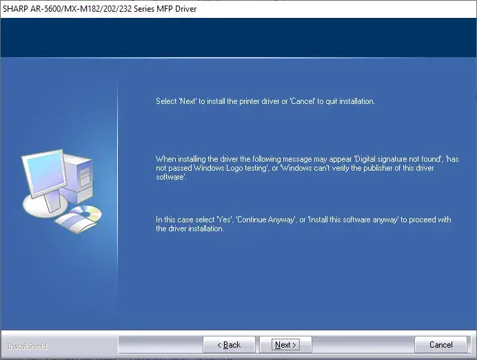 Установка драйвера для Sharp AR-287 шаг 2